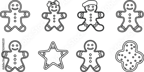 Vector art of gingerbread man and star cookies