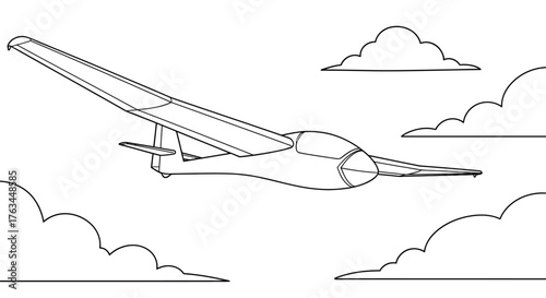 Anime Style Glider Aircraft Coloring Page for Children Cute Cartoon Flying Machine