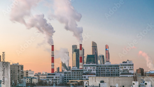Wallpaper Mural Moscow City skyscrapers in winter day to night timelapse. Torontodigital.ca