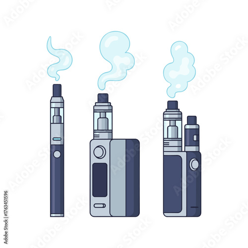 Vaping devices with various designs generating vapor