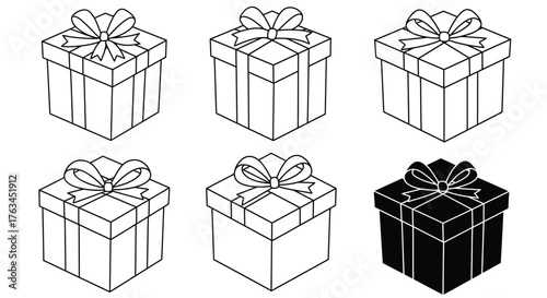 A collection of beautifully illustrated gift boxes with ribbons and bows