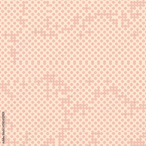 Subtle geometric background with a mosaic of soft blush pink dots creating a seamless and modern abstract vector texture