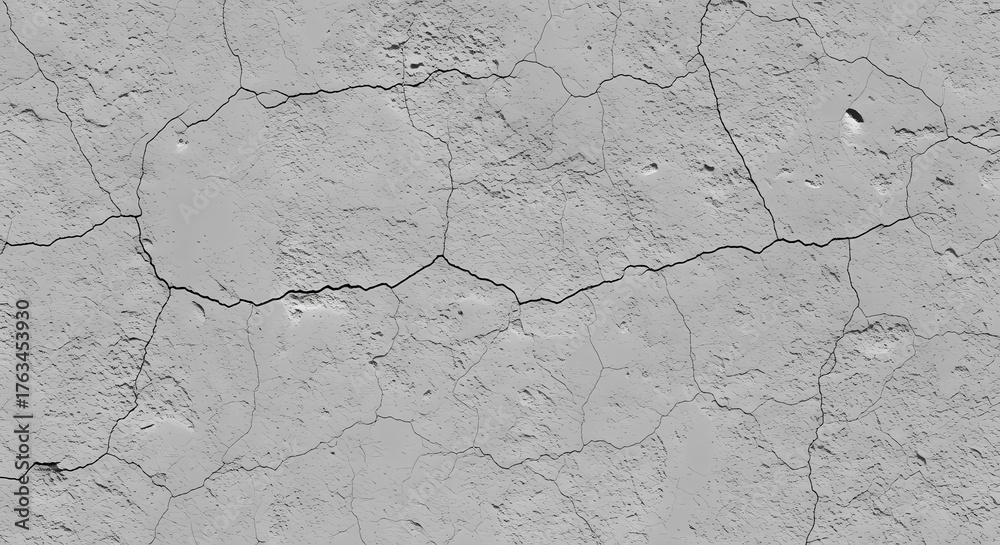 Fototapeta premium Cracked Plaster Texture Background Imperfect Surface Detail