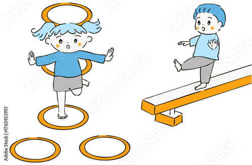 運動療育でサーキット運動をする子ども達