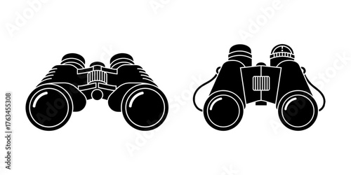 Binoculars observing distant views finding information