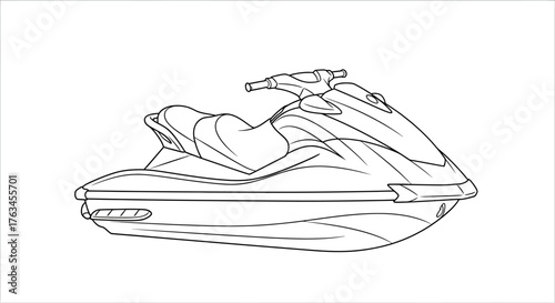 Fun Jet Ski Coloring Sheet for Kids Watercraft Outdoor Sports Activity Art