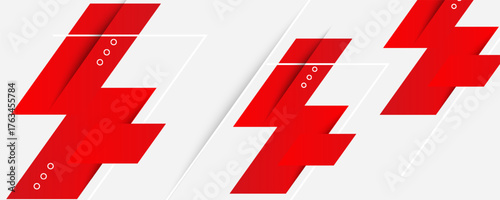 Abstract red and white banner design vector, dynamic sporty horizontal background template for media promotion or web banner