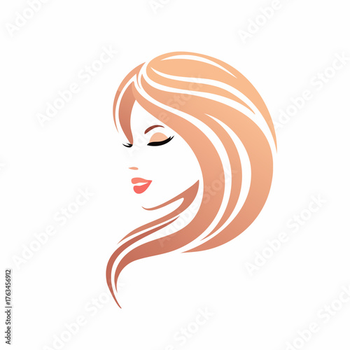 Elegant woman with flowing hair, a symbol of beauty and grace.
