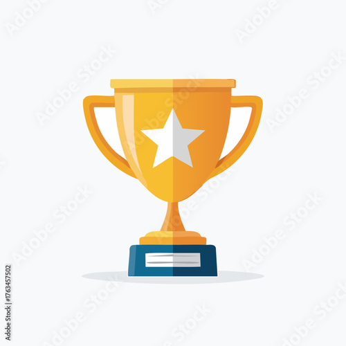 Golden Trophy with Star - Symbol of Achievement and Success.