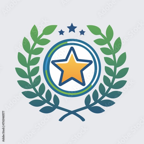 Laurel Wreath with Star Symbolizing Achievement and Excellence.