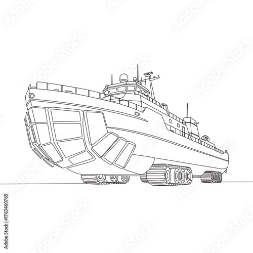 Conceptual Ship Blueprint: A detailed technical drawing presents a unique vessel design, showcasing intricate lines and a futuristic aesthetic that marries innovation and maritime engineering.