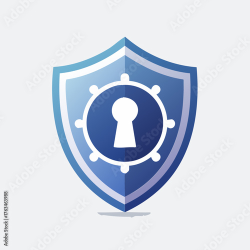 Shield with Keyhole Icon Representing Security and Protection.