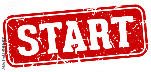 start rectangular sign. start stamp