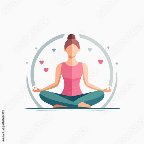 Woman Meditating in Lotus Position for Inner Peace and Wellness.