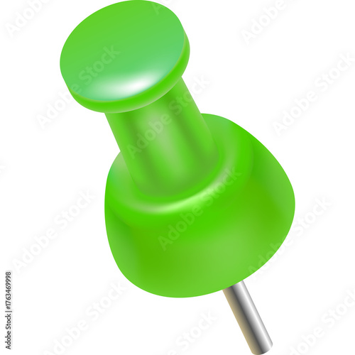 A Bright Green Thumbtack Pin With A Metal Point On A Transparent Background A Simple Office Supply Icon For Notes And Documents