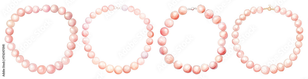 Obraz premium Elegant pink beaded bracelets illustration