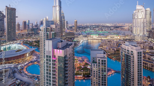 Wallpaper Mural Dubai downtown day to night timelapse Torontodigital.ca