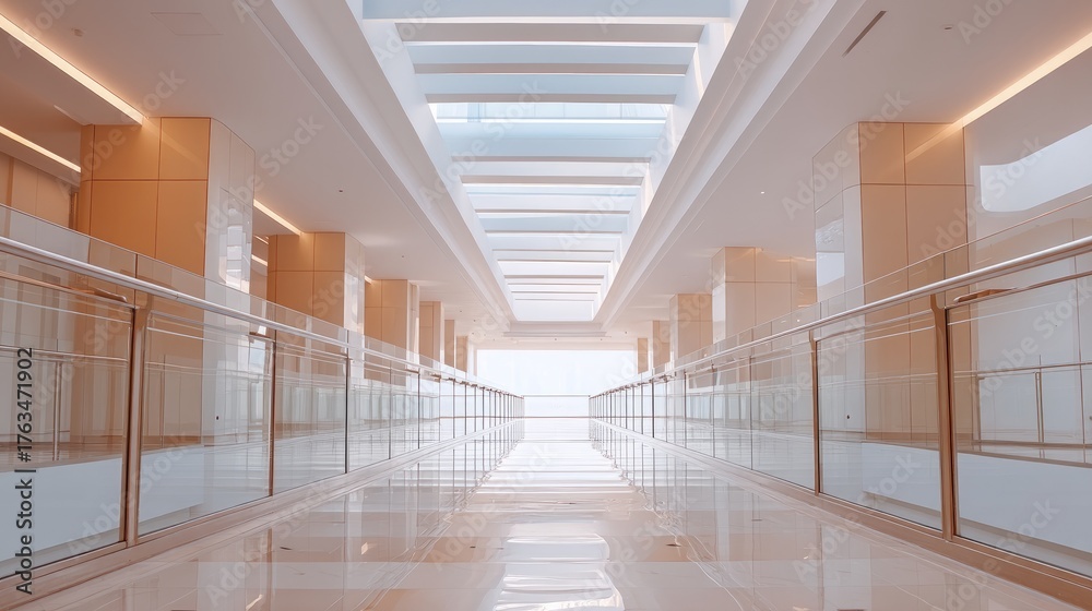 Obraz premium Modern Architectural Interior with Bright Light and Sleek Lines in a Minimalist Design Space