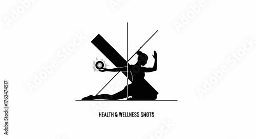 Silhouette of a woman in a dynamic martial arts pose, embodying strength and balance.