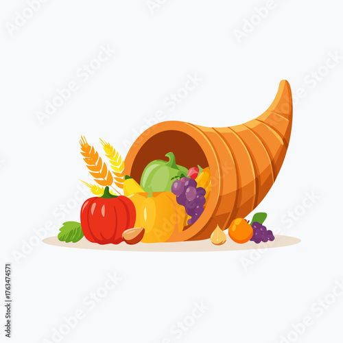 Cornucopia of Autumn Harvest - A Thanksgiving Abundance.