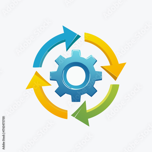 Gear and Arrows - A Cycle of Process and Progress.