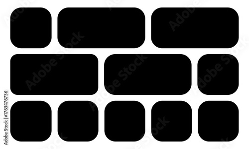 Bento-style layout grid templates featuring abstract modern shapes, web comic panels, and a variety of creative tile arrangements in different sizes  perfect for modern vector design sets.