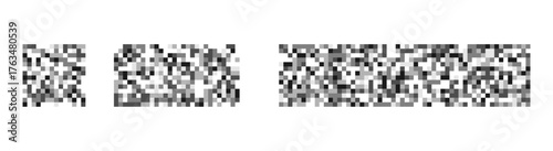 Pixelated blur censorship effect. Grey mosaic background hiding sensitive content design