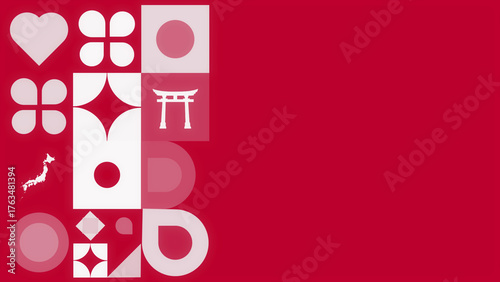 Photography Japan Geometric Flag Pattern Colorful ShapesBackground PNG
