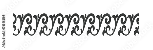 Lace borders. Seamless vintage decorative ribbons with ornamental and floral elements, cloth black tape pattern. Vector isolated illustration frill design set on white background, vector illustration.