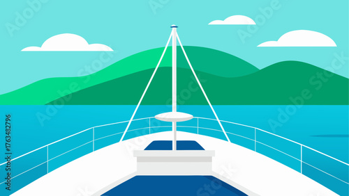 Illustration of a cruise ship sailing on the ocean