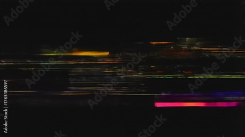 Abstract Glitch Art Overlay with Colorful Distortions and Noise.