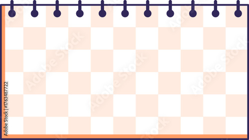 Stylish vector notebook design with checkered background for creative ideas