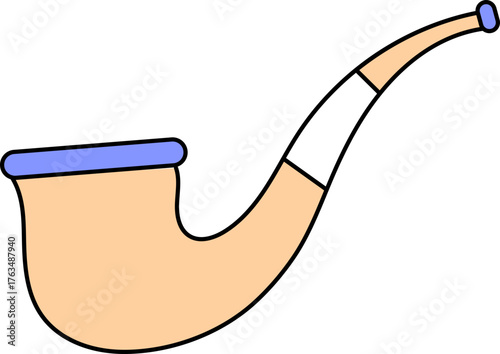 Stylized illustration of a tobacco smoking pipe on a black background