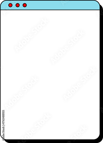 Minimalist web browser window interface with blank content and rounded corners