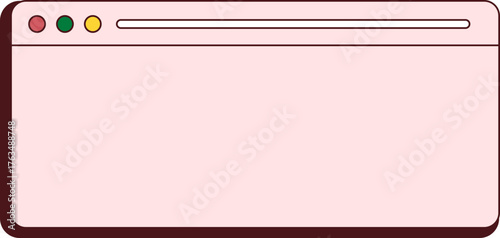 Simple browser window interface graphic, suitable for web development mockups