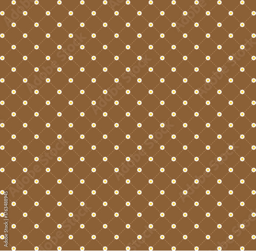 Seamless Brown Polka Dot Pattern with Diagonal Lines - Elegant Background Design