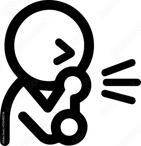 Illustration of Common Illness Symptoms – Icons Showing People Experiencing Various Health Conditions Such as Headache, Fever, Cough, Chest Pain, Stomach Ache, Nausea, Joint Pain, and Chills