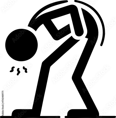 Illustration of Common Illness Symptoms – Icons Showing People Experiencing Various Health Conditions Such as Headache, Fever, Cough, Chest Pain, Stomach Ache, Nausea, Joint Pain, and Chills