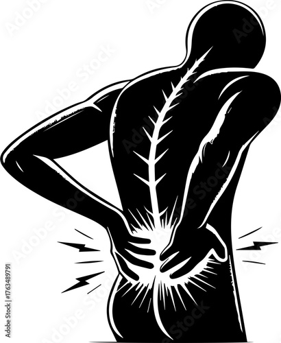 Illustration of Common Illness Symptoms – Icons Showing People Experiencing Various Health Conditions Such as Headache, Fever, Cough, Chest Pain, Stomach Ache, Nausea, Joint Pain, and Chills