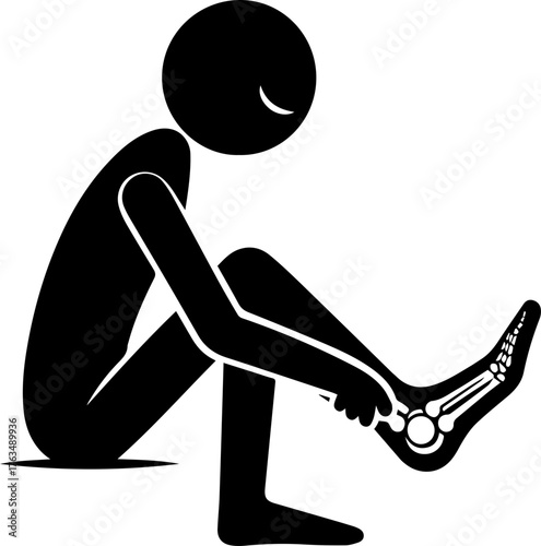 Illustration of Common Illness Symptoms – Icons Showing People Experiencing Various Health Conditions Such as Headache, Fever, Cough, Chest Pain, Stomach Ache, Nausea, Joint Pain, and Chills