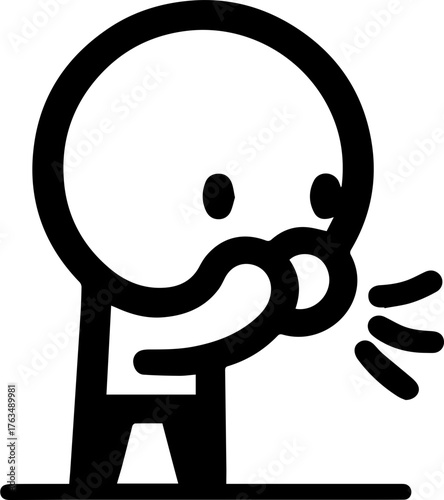 Illustration of Common Illness Symptoms – Icons Showing People Experiencing Various Health Conditions Such as Headache, Fever, Cough, Chest Pain, Stomach Ache, Nausea, Joint Pain, and Chills