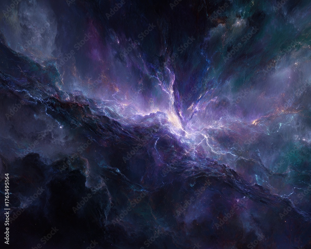 Fototapeta premium Cosmic Nebula Landscape In Deep Space