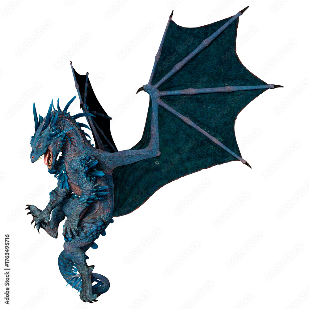 Fototapeta premium 3D Rendering Fairy Tale Dragon on White