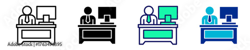 Office Work  Icon Set Multiple Style Collection