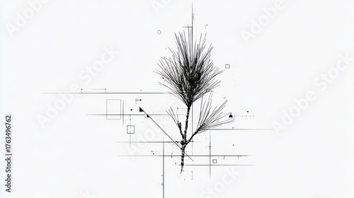 Abstract pine branch graphic design