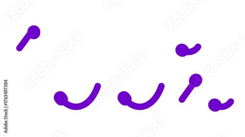 Animated violet symbol of 100%. Purple hundred percent icon. Looped video. Vector illustration isolated on white background. 
