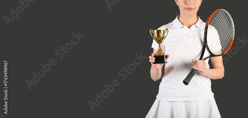 Female badminton player wit...