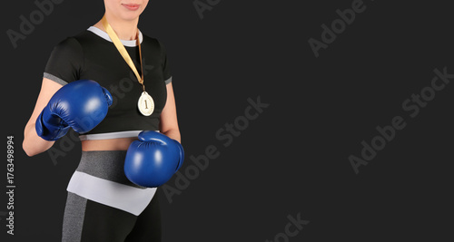 Female boxer with first pla...