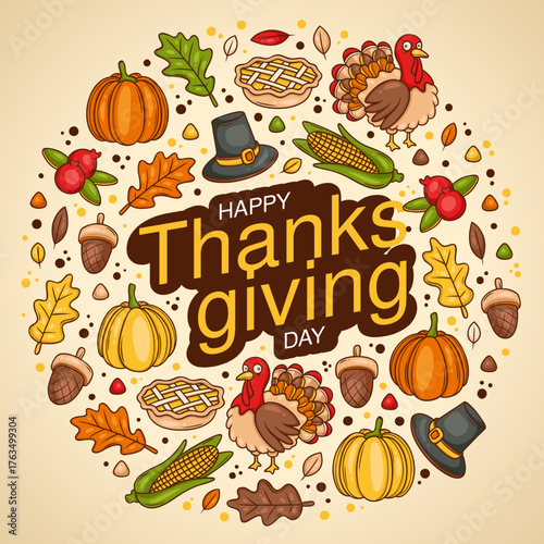 Happy Thanksgiving Day Free Vector File