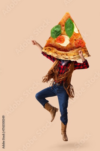 Jumping cowboy with tasty p...